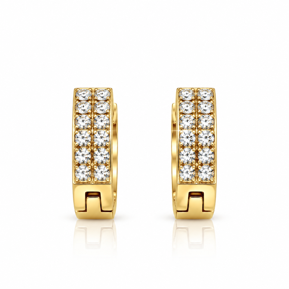 9312912 | Steel Moissanite Gold Earring