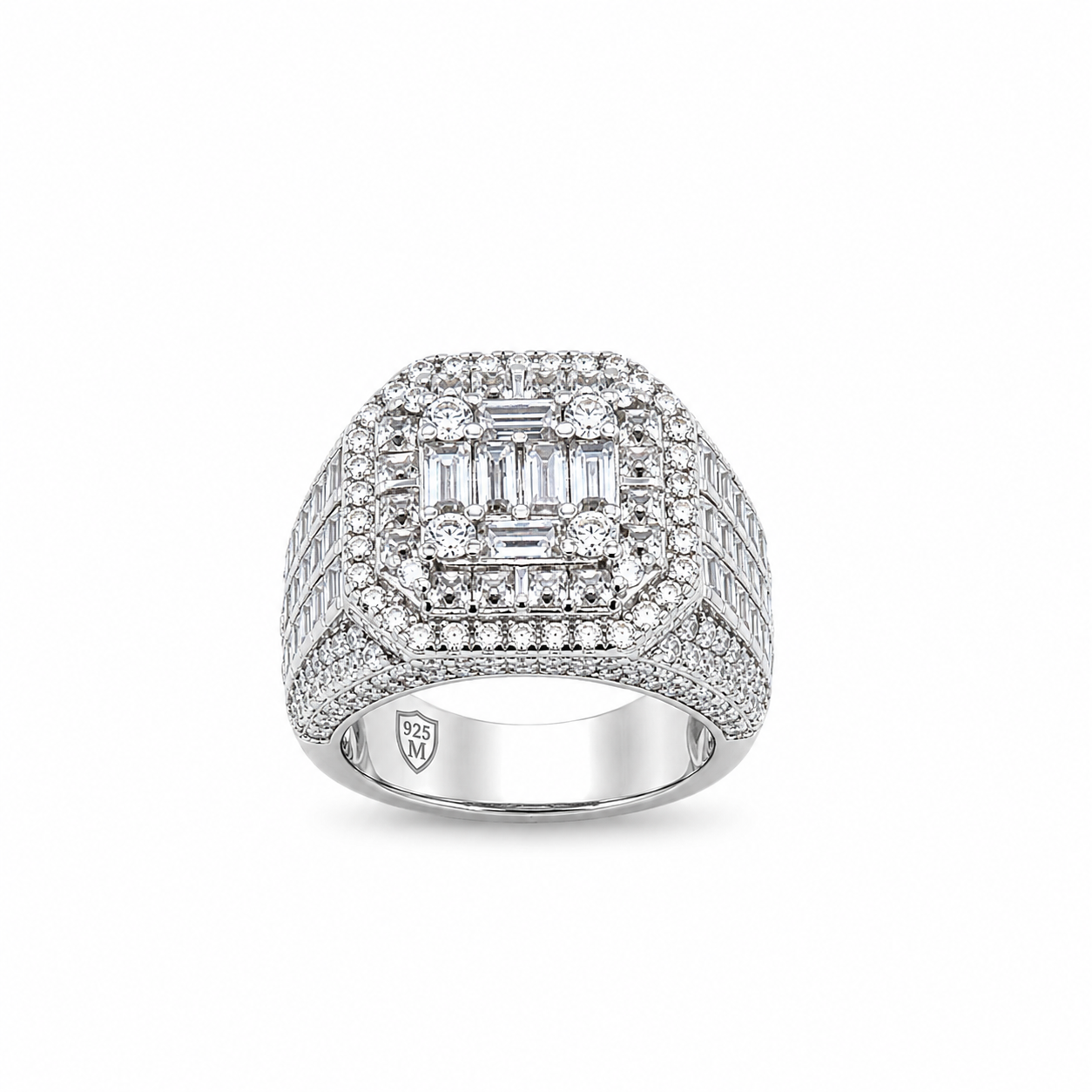 9912581 | 5.67 CTW 925 Silver Moissanite Rhodium Ring