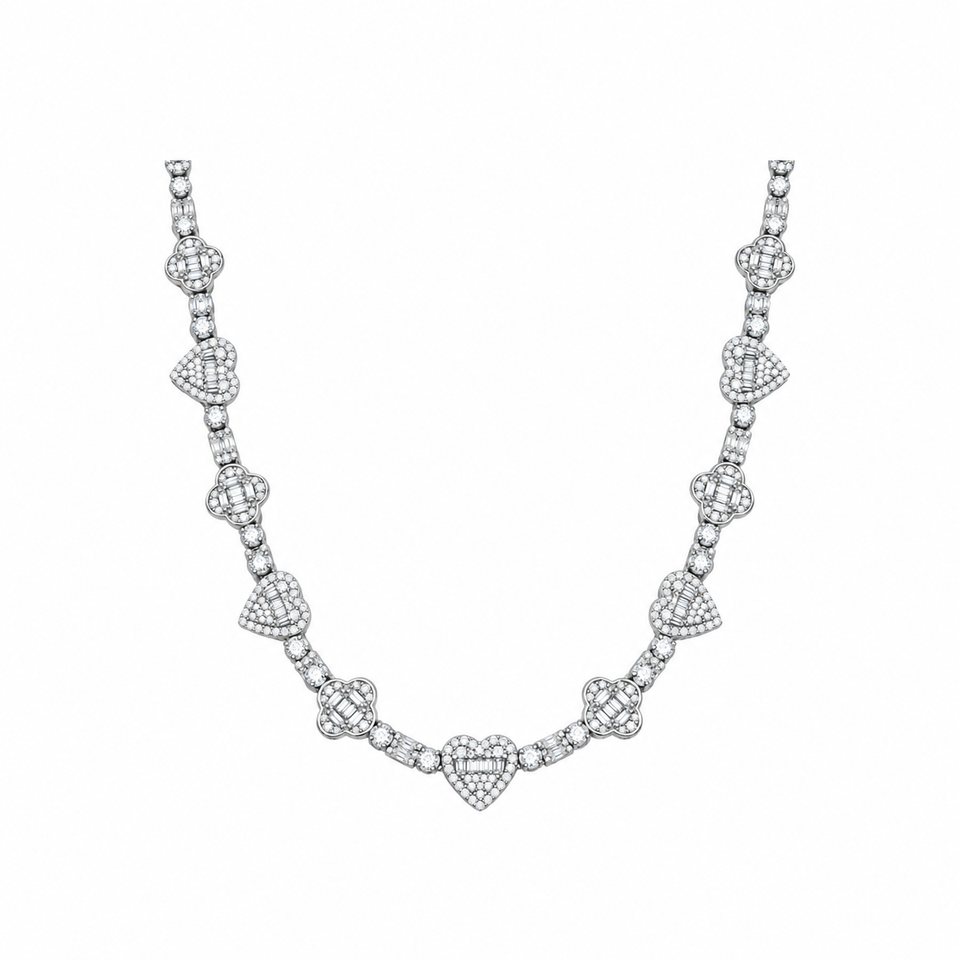 9911621 | 925 Moissanite Rhodium Chain