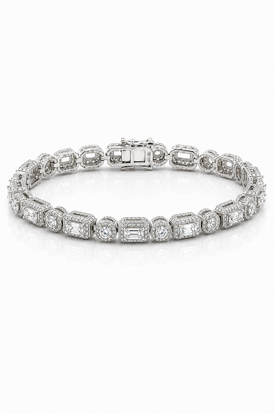 9217481 | Silver Iced out CZ Rhodium Plated 7.5