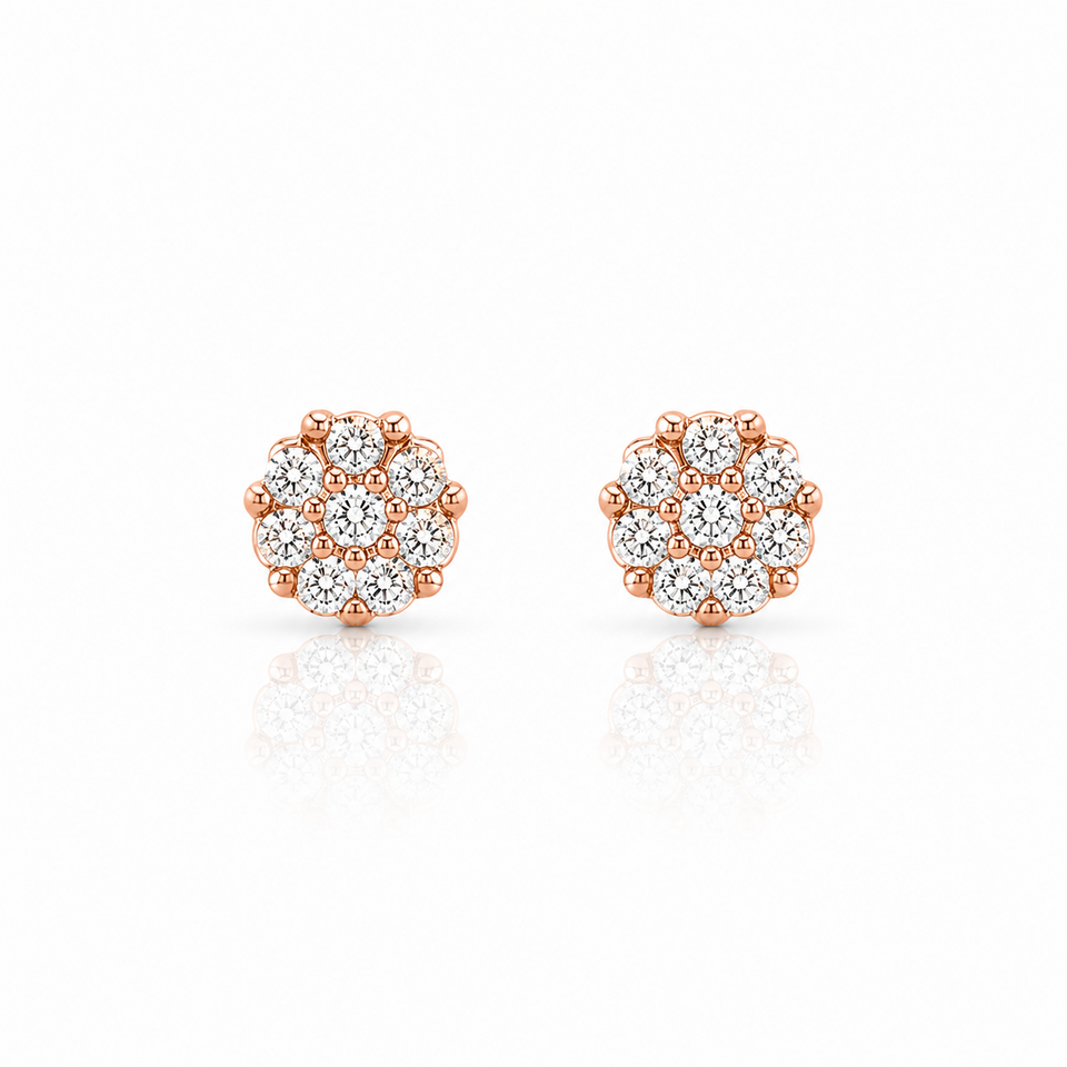 999145 | 925 Moissanite Rose Gold Earrings