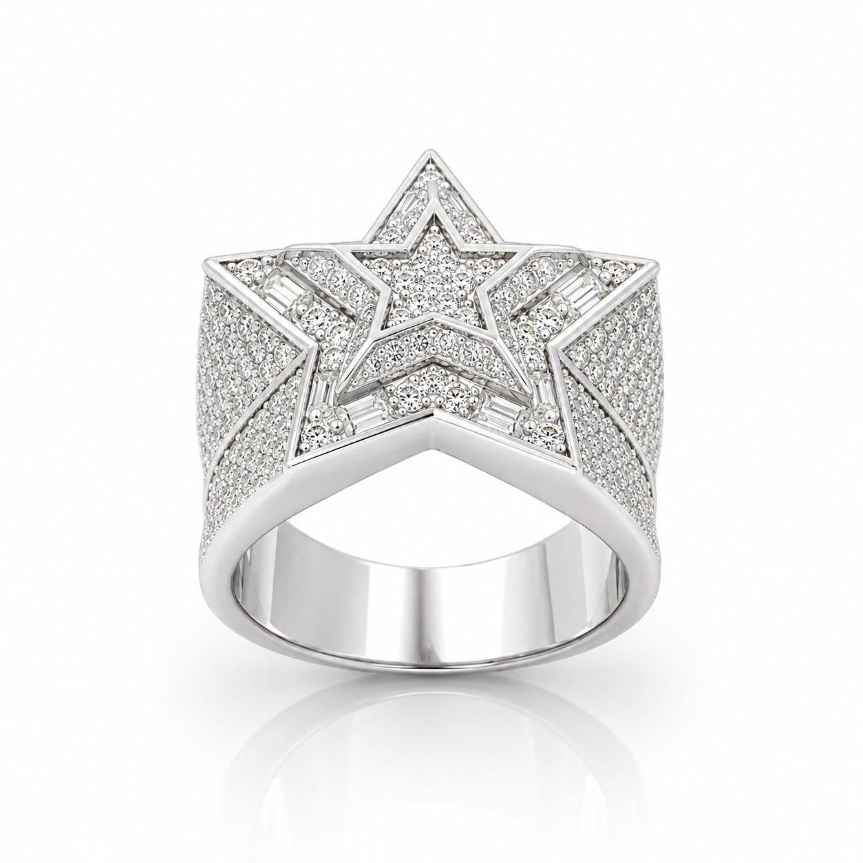 996421 | 925 Moissanite Rhodium Ring