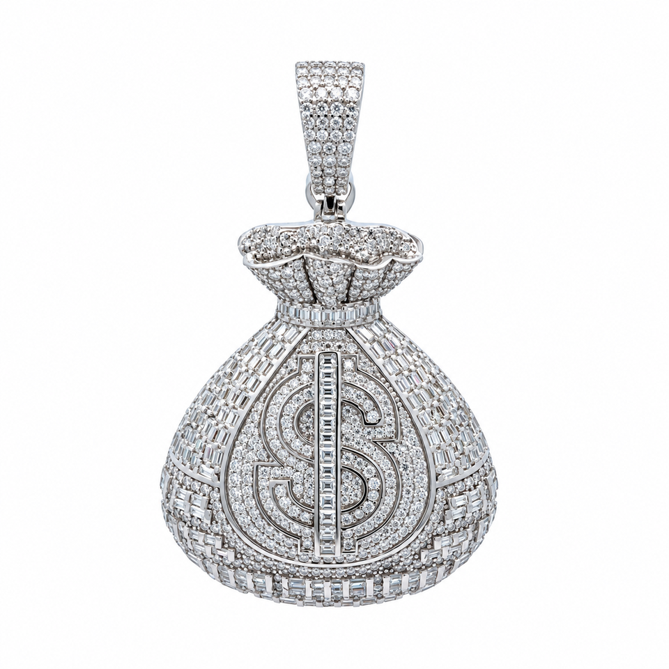 9912251 | 8.33 CTW 925 Silver Moissanite Rhodium Pendant
