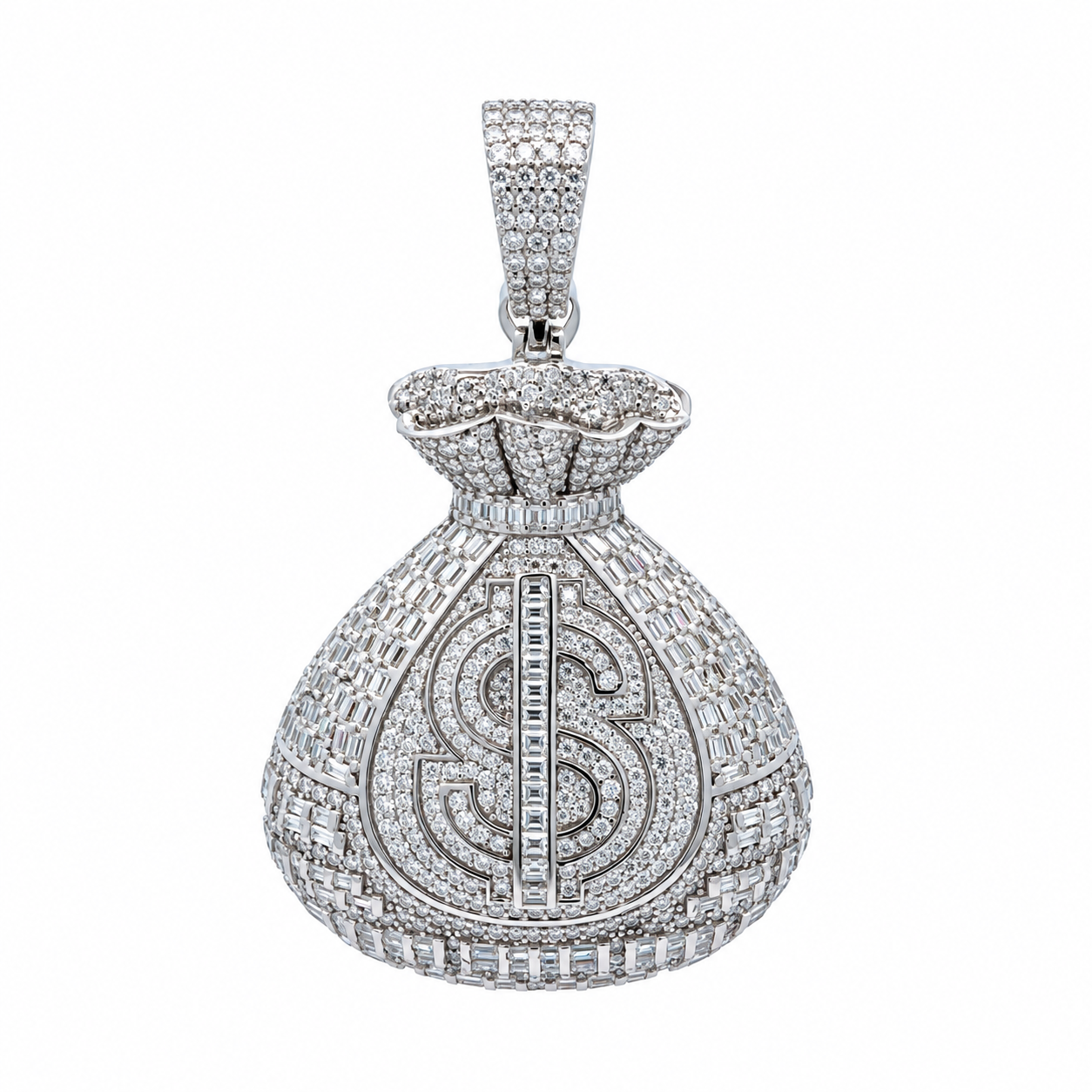 9912251 | 8.33 CTW 925 Silver Moissanite Rhodium Pendant
