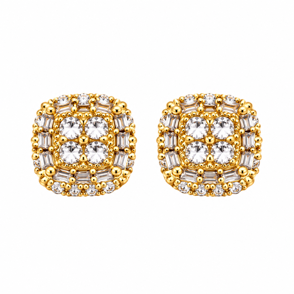 9100282 | 1.13 CTW Brass Moissanite Gold Earring