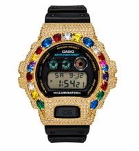 590402 | Brass Moissanite Gold Multi Stone G-Shock Watch