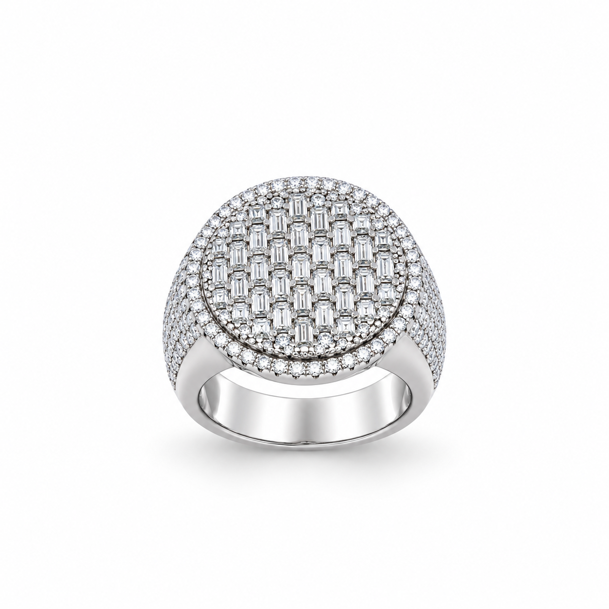 9912371 | 3.51 CTW 925 Silver Moissanite Rhodium Ring