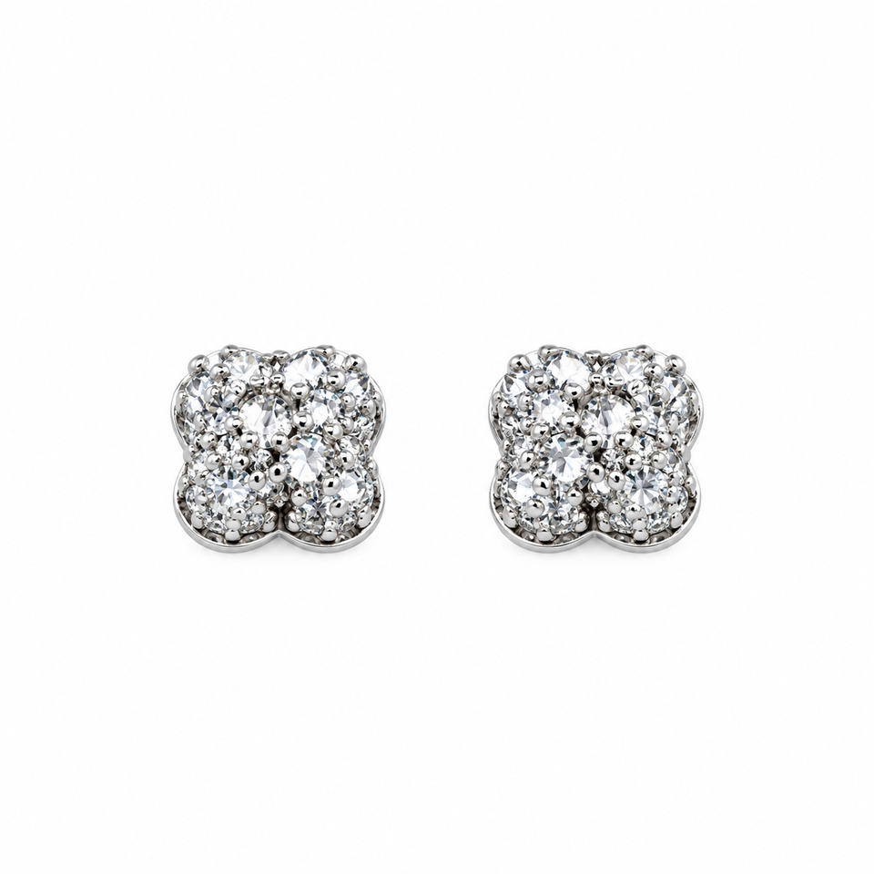 9100461 | 0.65 CTW Brass Moissanite Rhodium Earring