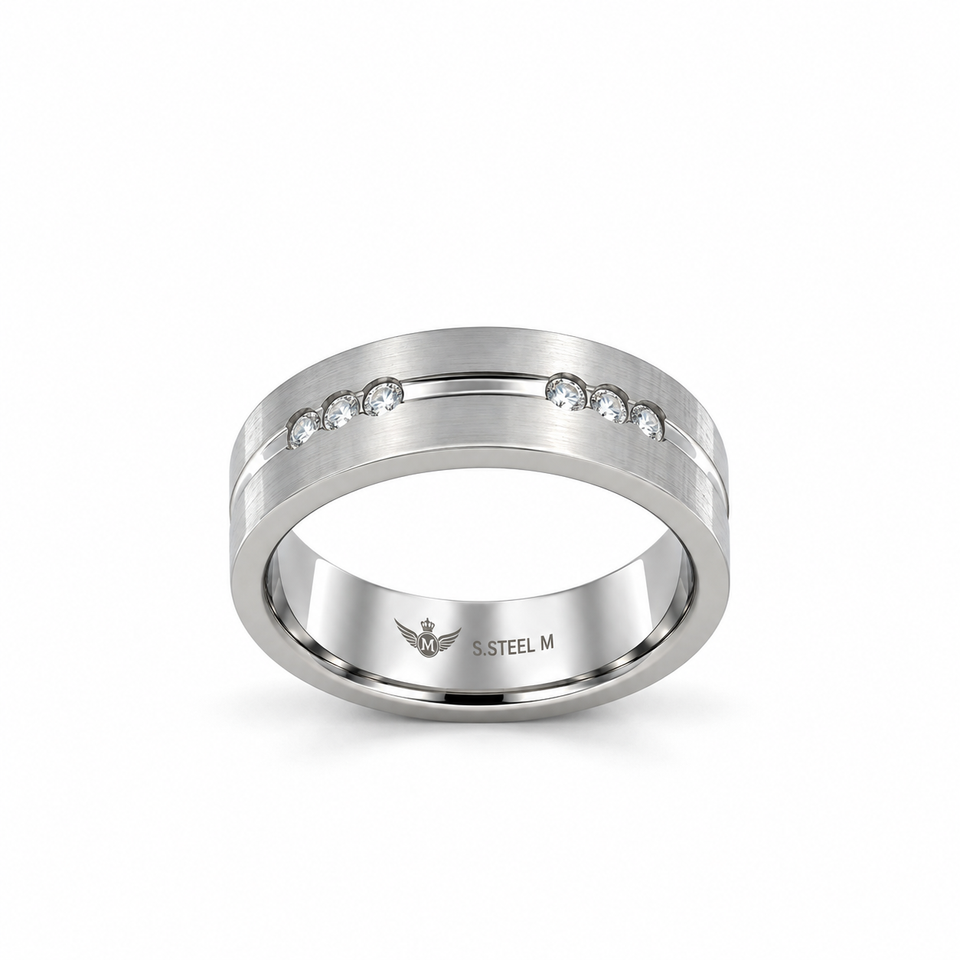 9312391 | Steel Moissanite Rhodium Ring