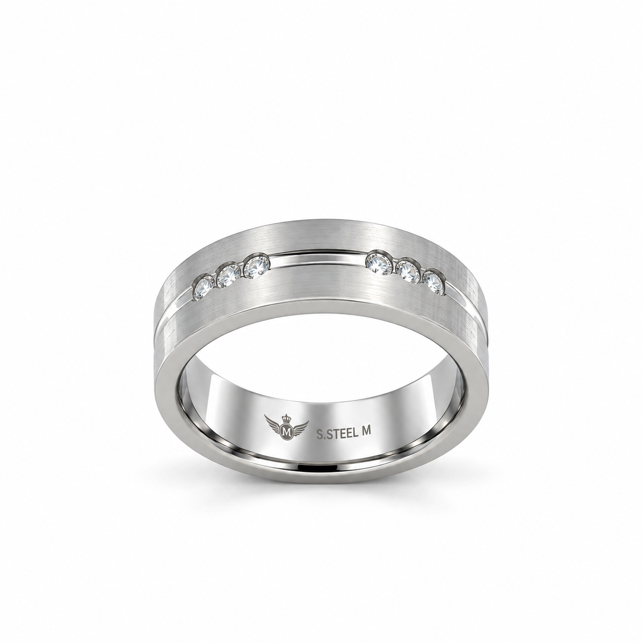 9312391 | Steel Moissanite Rhodium Ring