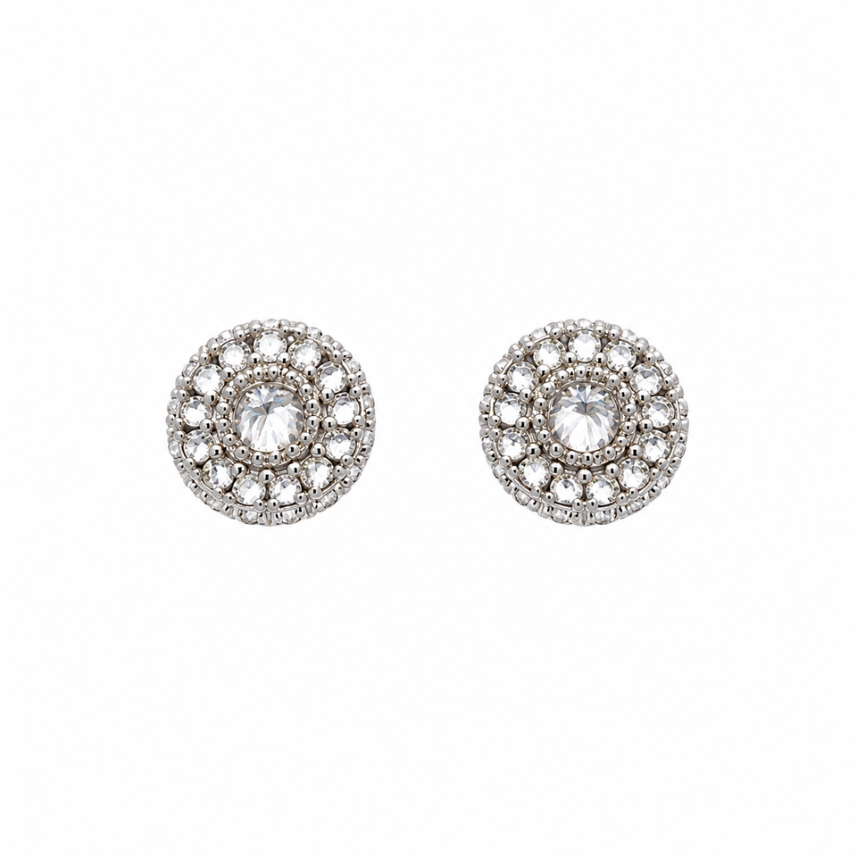 9100341 | 0.68 CTW Brass Moissanite Rhodium Earring