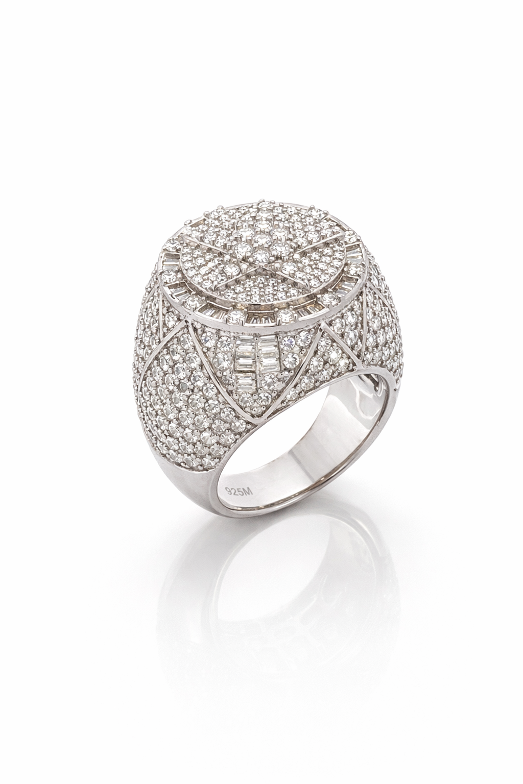 9910081 | 6.6ctw VVS/D 925 Moissanite Rhodium Ring