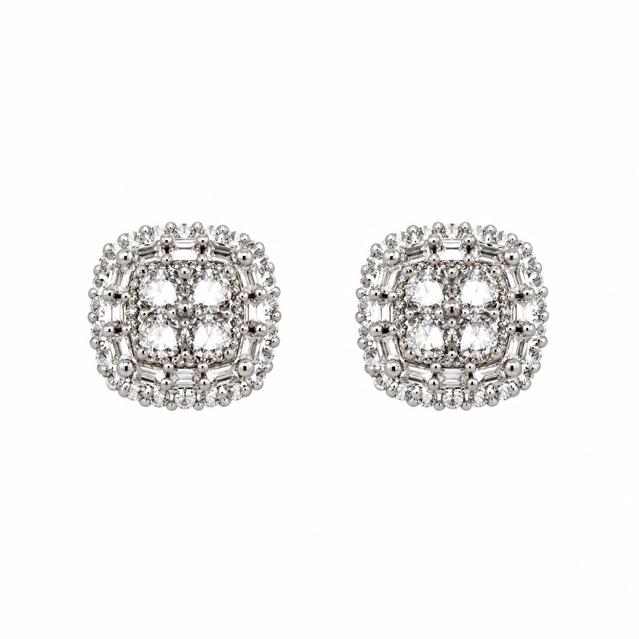 9100281 | 1.13 CTW Brass Moissanite Rhodium Earring