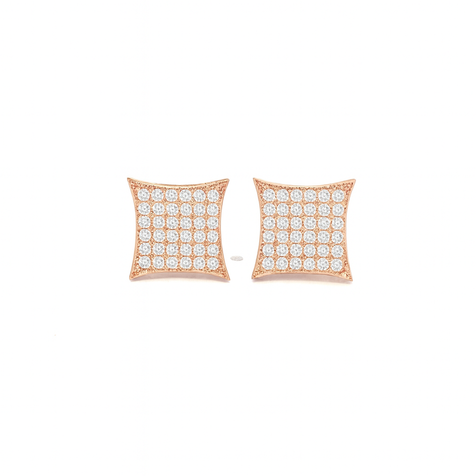 9212715 | 925 Silver CZ Rose Gold Earrings