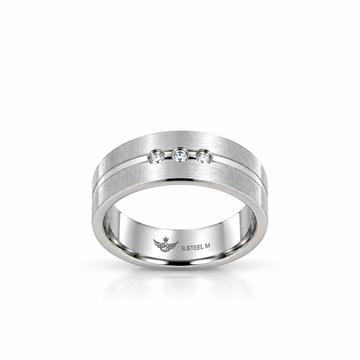 9312361 | Steel Moissanite Rhodium Ring