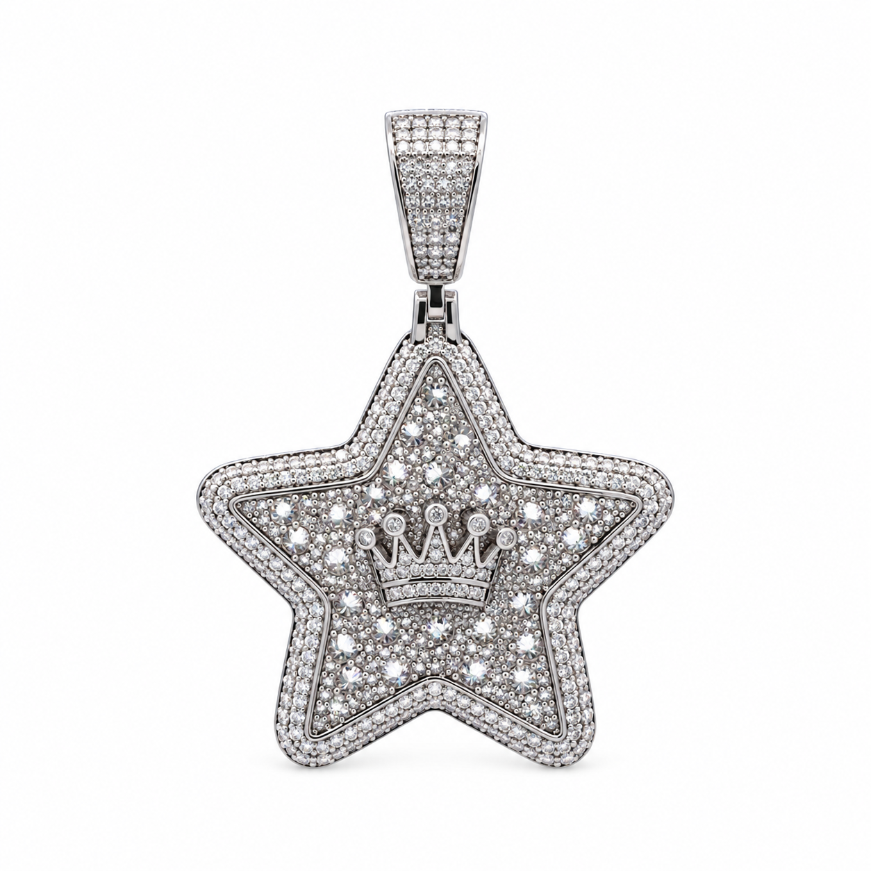 9100231 | 4.74 CTW Brass Moissanite Rhodium Pendant