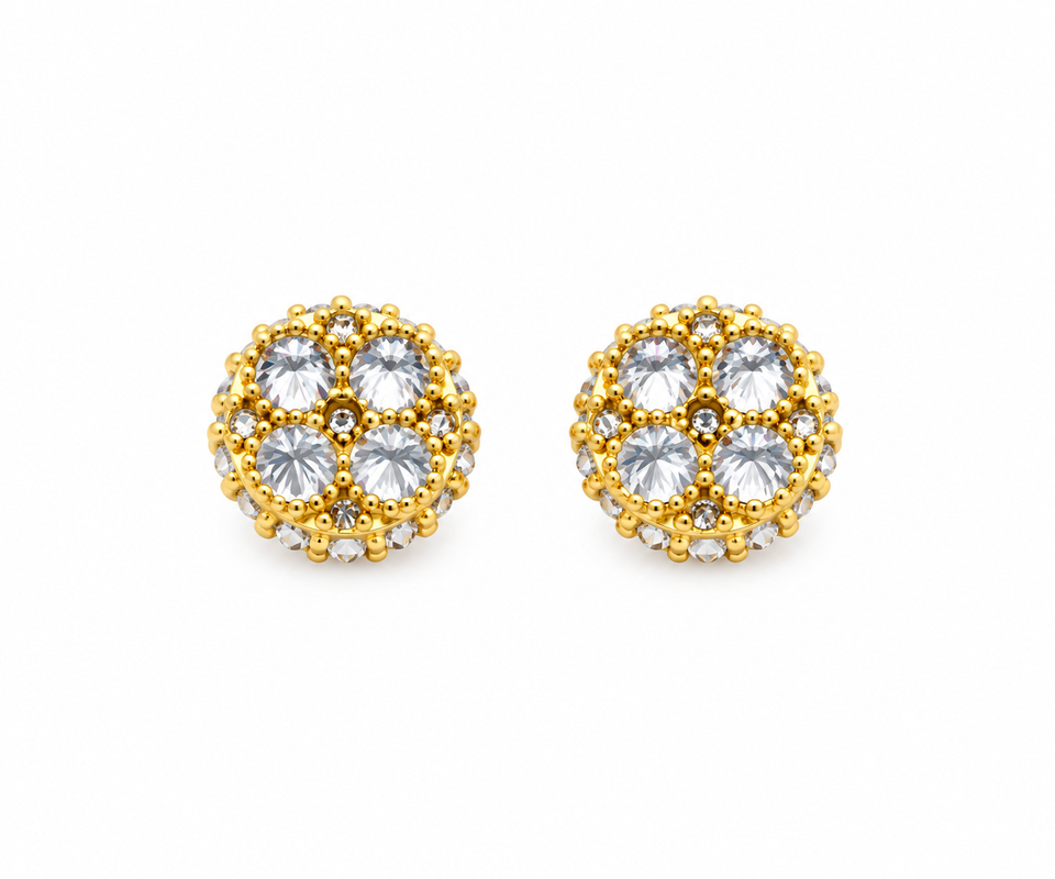 9100262 | 1.01 CTW Brass Moissanite Gold Earring