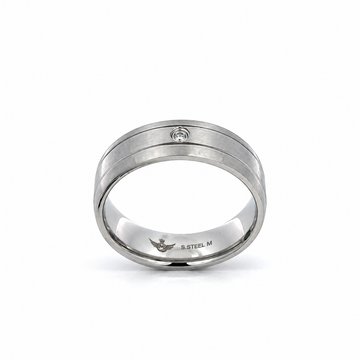 9312331 | Steel Moissanite Rhodium Ring