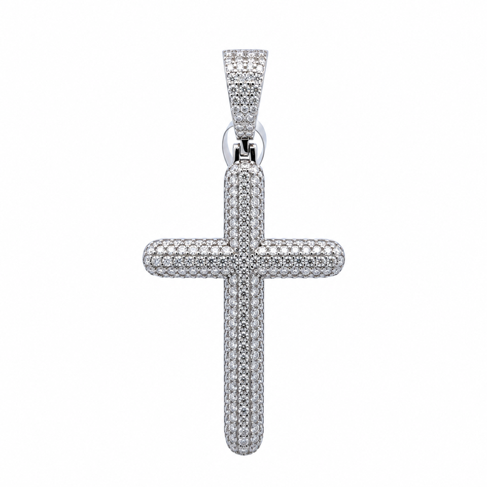 9912211 | 3.47 CTW 925 Silver Moissanite Rhodium Pendant