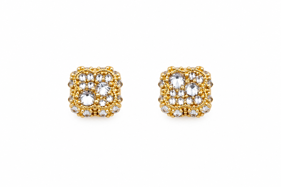 9100372 | 0.59 CTW Brass Moissanite Gold Earring