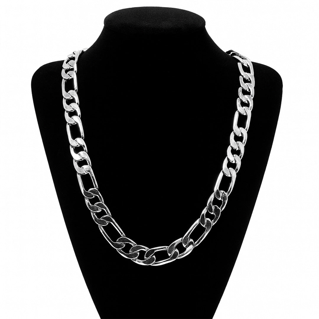 Silver Plated Solid Figaro Brass Classic Chain