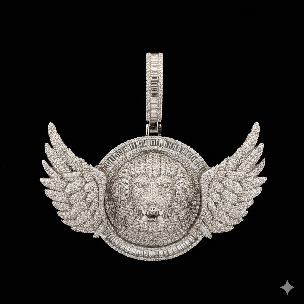 PLACID 9.68 CTW 925 MOISSANITE RHODIUM ICED OUT PENDANT I 998491