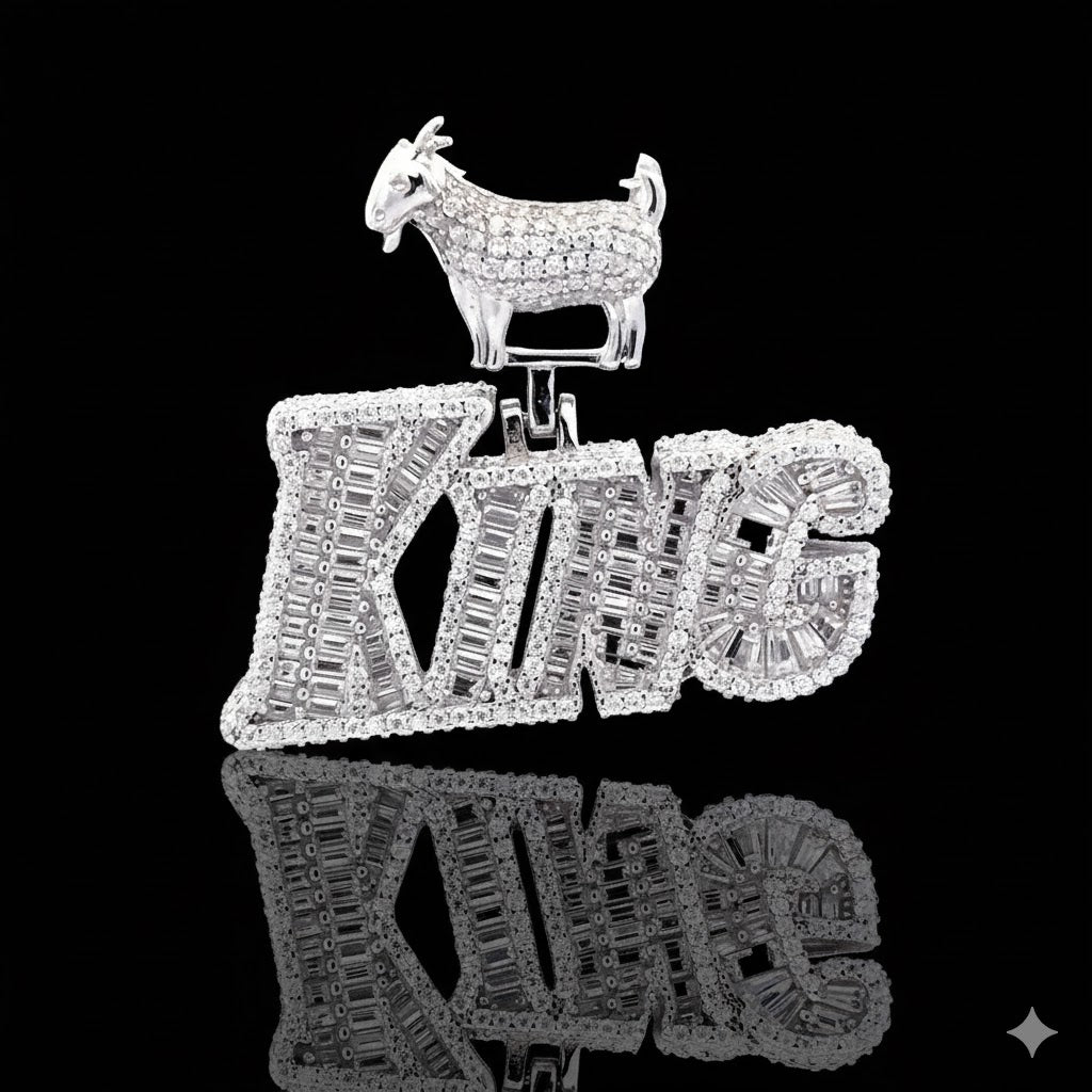 KING 4.53 CTW 925 CZ MOISSANITE RHODIUM ICED OUT PENDANT I 997311