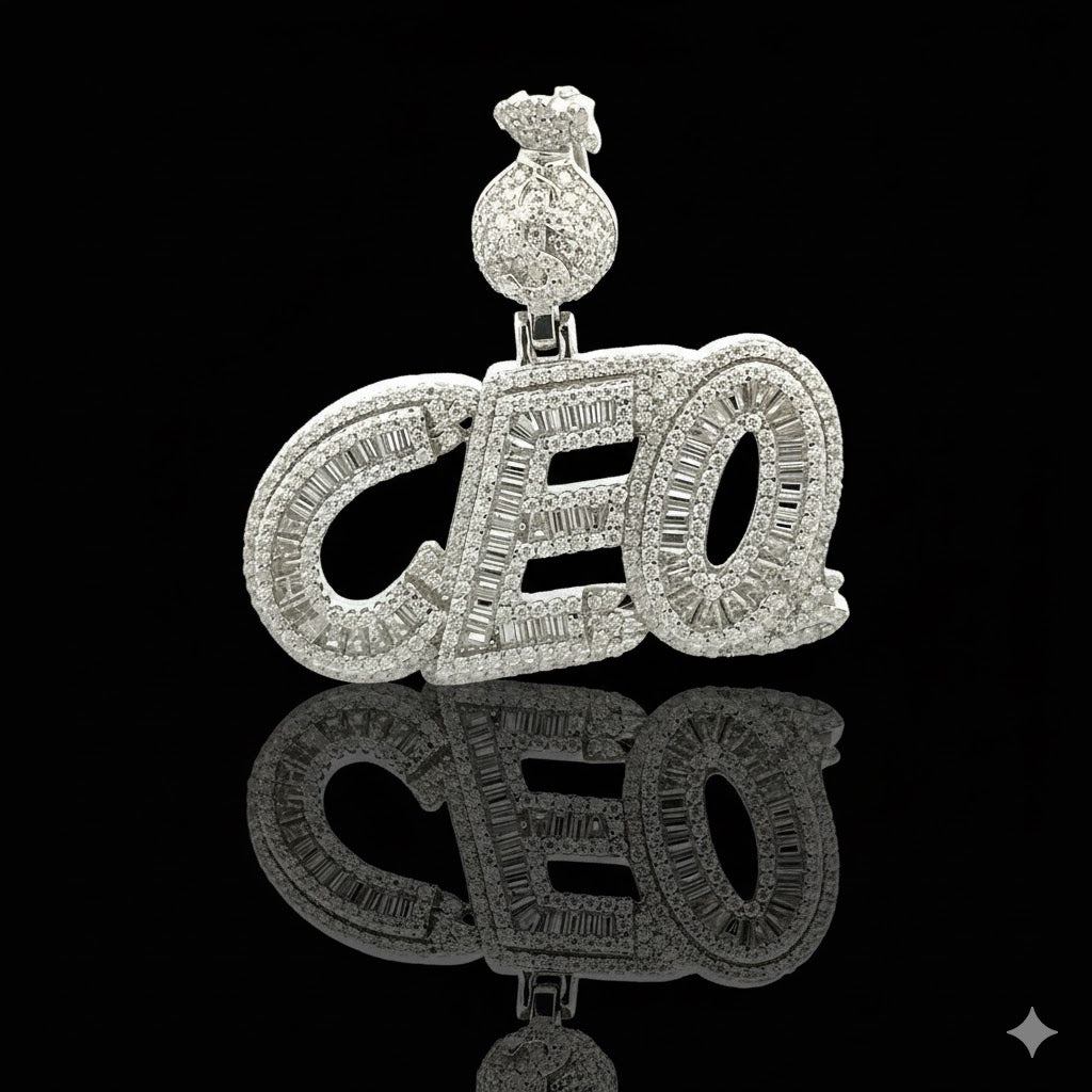 PREMIER 3.32 CTW 925 CZ MOISSANITE RHODIUM ICED OUT PENDANT I 997301