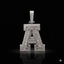 999761 | 2.76ctw VVS/D 925 Moissanite Initial A Rhodium Pendant