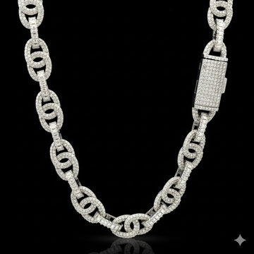 TALMAR 10MM RHODIUM MOISSANITE ICED OUT CHAIN  |  997111