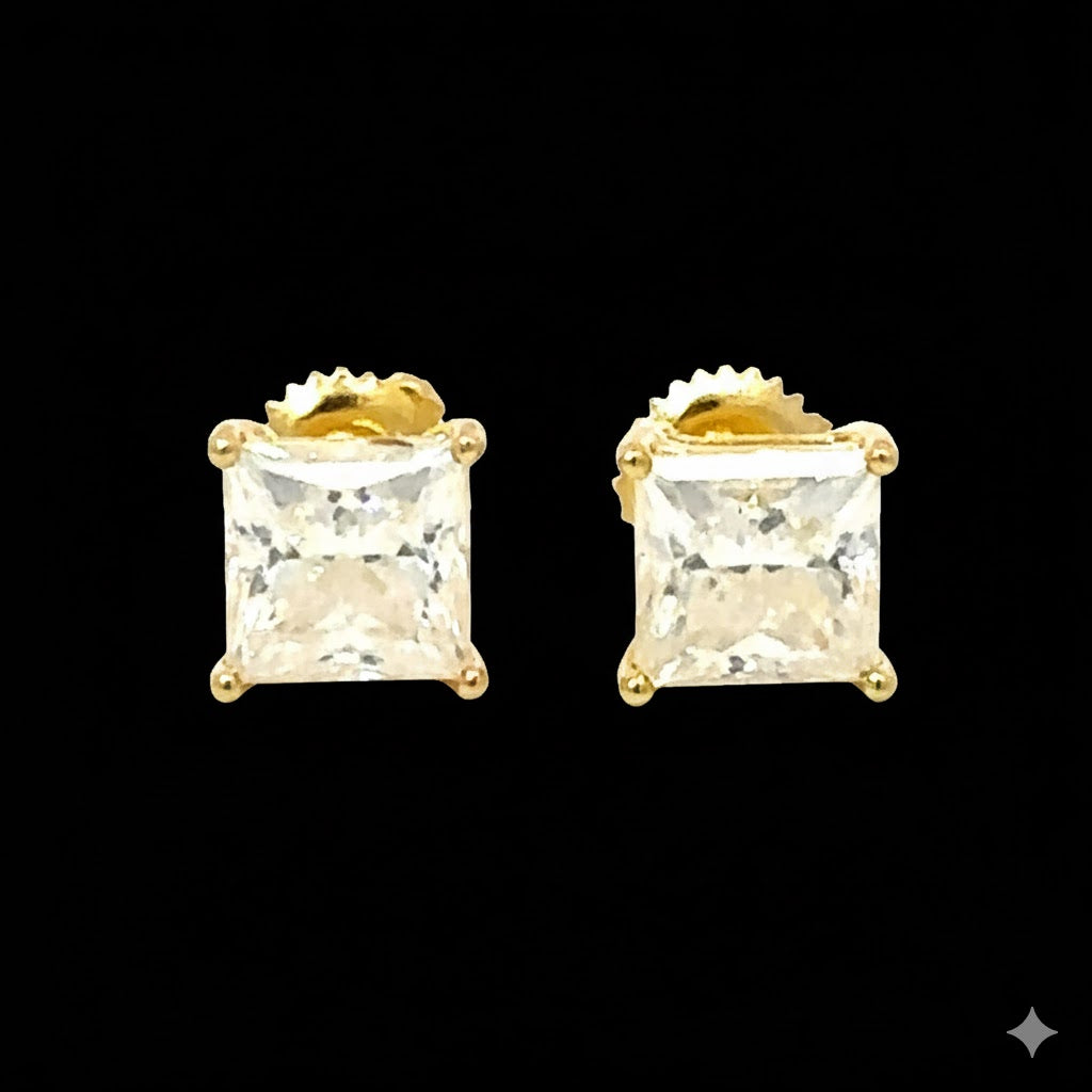 SYLRIC 2.0 CTW 925 GOLD MOISSANITE ICED OUT EARRING | 995282
