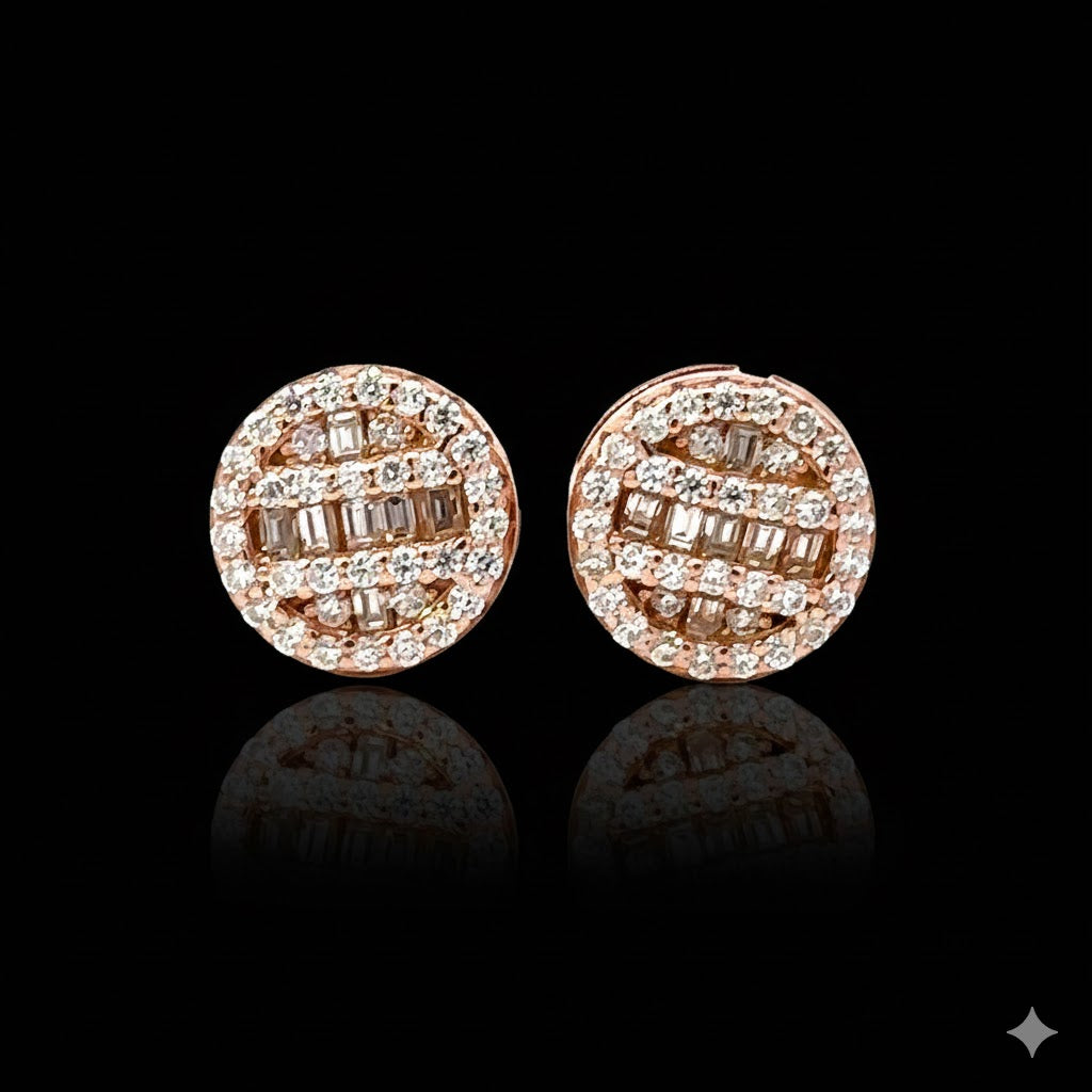 SOVRIN 0.49 CTW 925 ROSE GOLD MOISSANITE ICED OUT EARRING | 991635