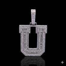 999961 | 2.63ctw VVS/D 925 Moissanite Initial U Rhodium Pendant