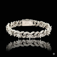 RENVIS 10.87 CTW 12MM CZ RHODIUM MOISSANTE ICED OUT BRACELET | 997971