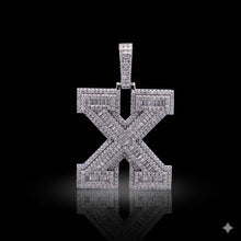 999991 | 2.93cte VVS/D 925 Moissanite Initial X Rhodium Pendant