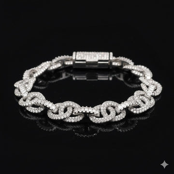 DRAVIK 8.59 CTW 10MM CZ RHODIUM MOISSANTE ICED OUT BRACELET | 998161