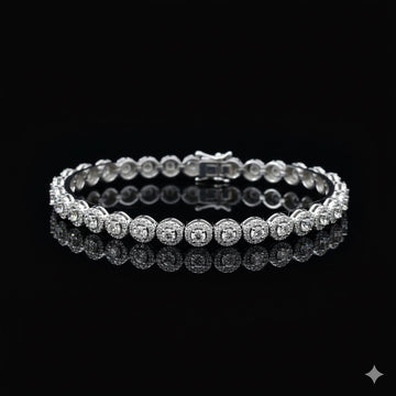 FABLE 4.68 CTW 6MM CZ RHODIUM MOISSANTE ICED OUT BRACELET |  995481