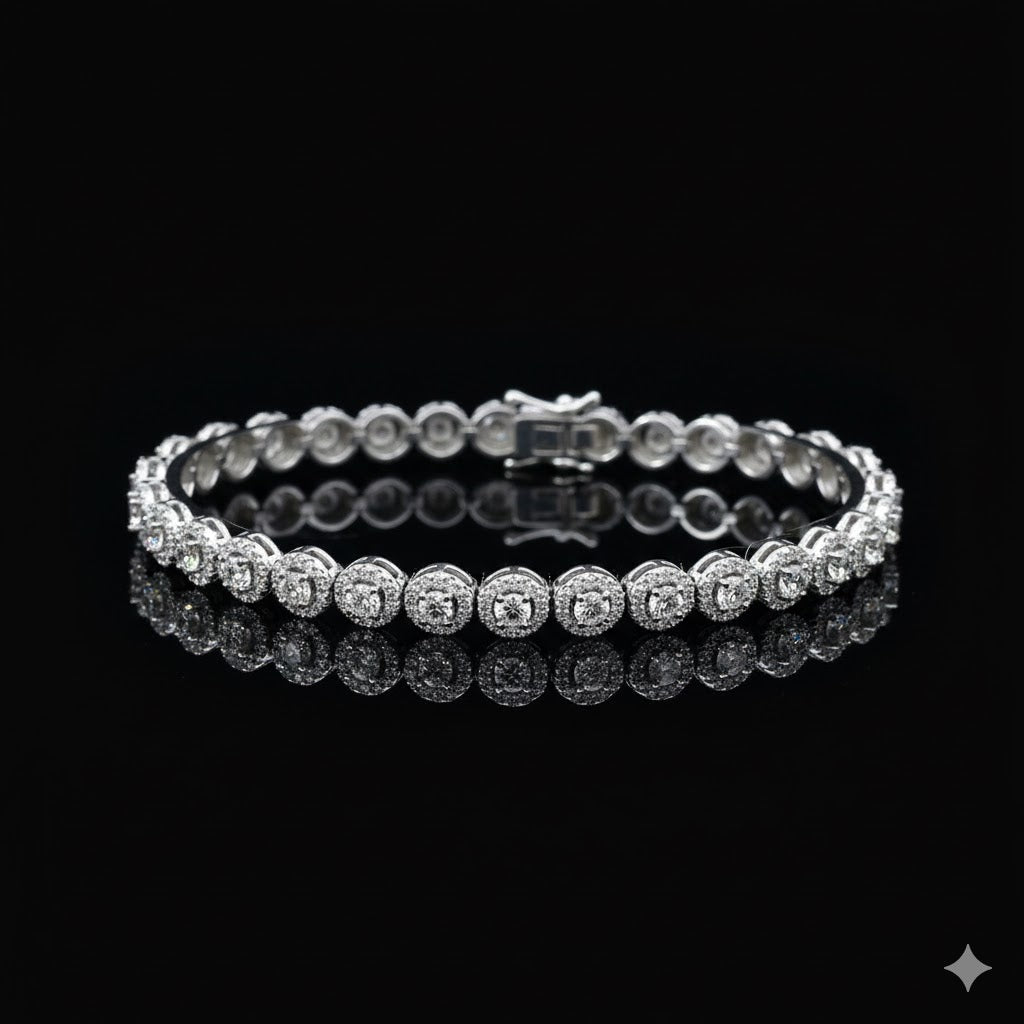 FABLE 4.68 CTW 6MM CZ RHODIUM MOISSANTE ICED OUT BRACELET |  995481