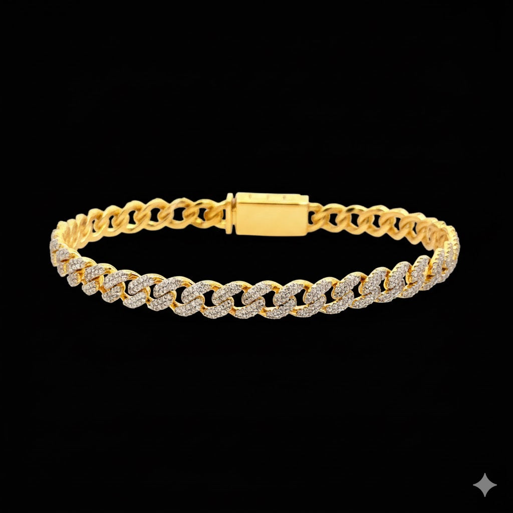 WIZARD 3.97 CTW 6 MM GOLD MOISSANITE ICED OUT BRACELET I 993482