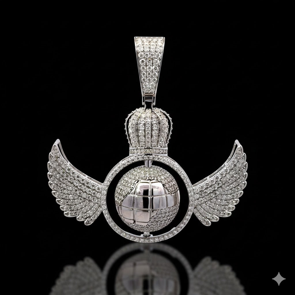 999741 | 7.87ctw VVS/D 925 Moissanite Rhodium Pendant