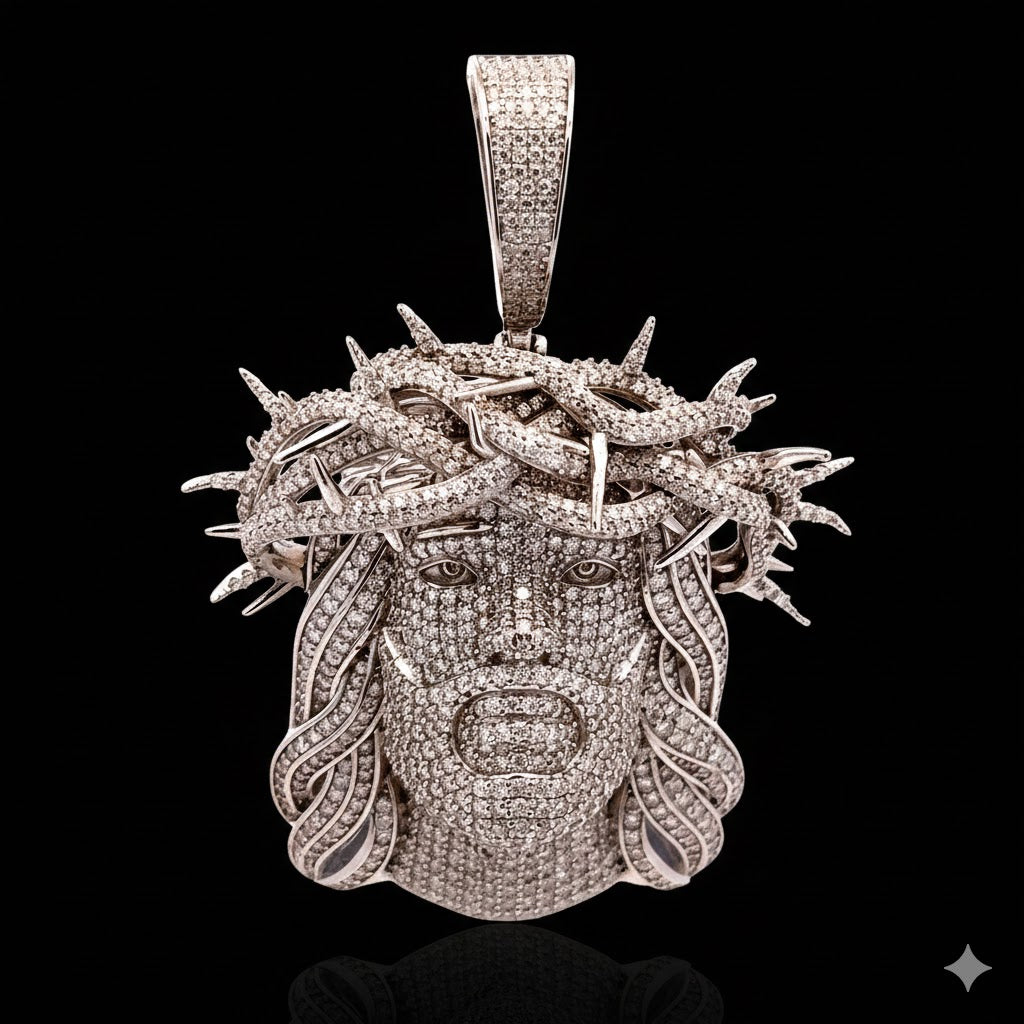 9911001 | 7.23ctw VVS/D 925 Moissanite Rhodium Pendant