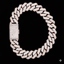 9913519 | 925 Silver Moissanite Two Tone Rhodium Rose Bracelet