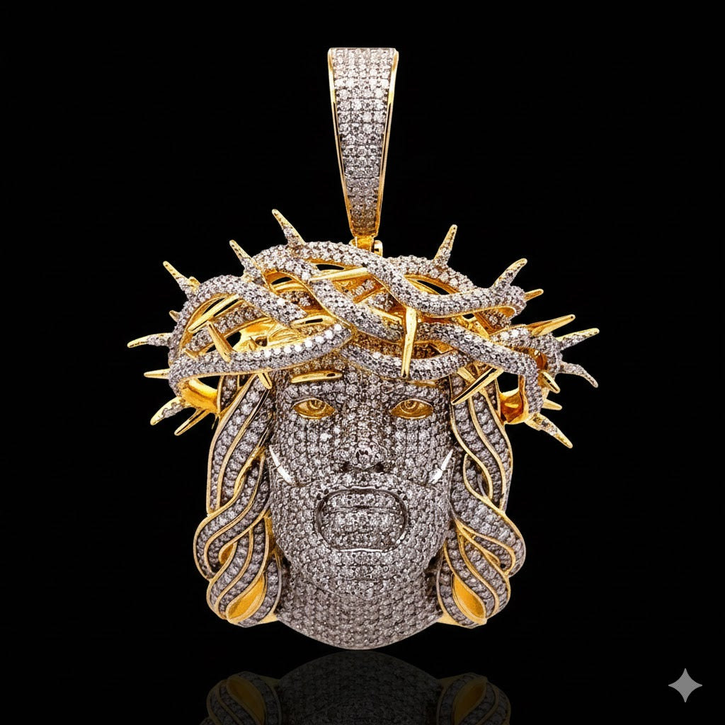 9911001 | 7.23ctw VVS/D 925 Moissanite Rhodium Pendant