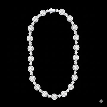 9910601 | 925 Silver Moissanite 10mm Rhodium Chain