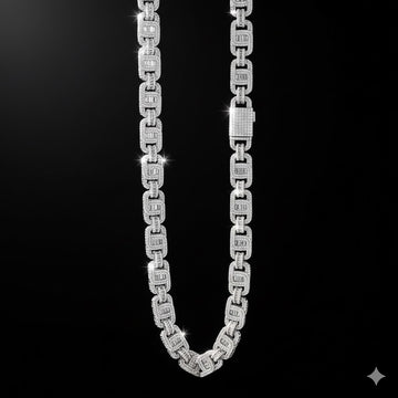 998391 | 925 Silver Moissanite Rhodium Cuban Chain