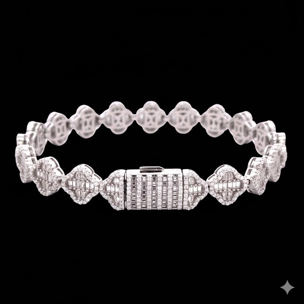 998761 | 925 Silver Moissanite 10mm Rhodium Bracelet