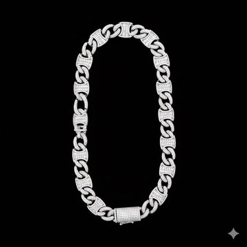 998731 | 925 Silver Moissanite Cuban 14mm Rhodium Cuban Chain