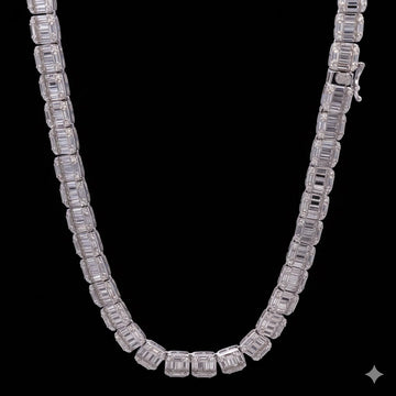 998711 | 925 Silver Moissanite Cuban 7mm Rhodium