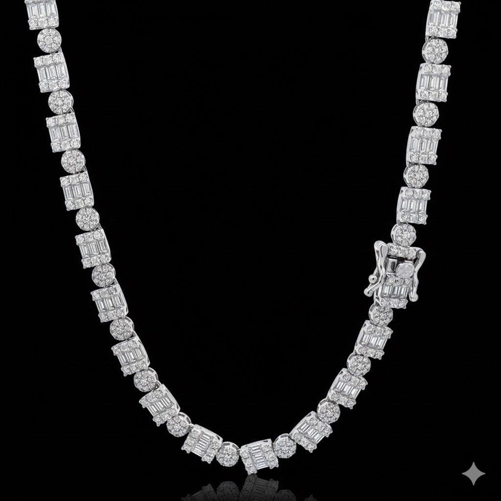 ORIN 5MM RHODIUM MOISSANITE ICED OUT CHAIN  |  995811