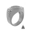 Steel CZ Ring Round 06296-A